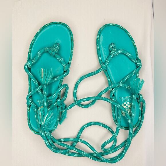 Vince Camuto Teal Sandals – Flat Strappy Minimalist Style (Size 37 / 6.5) - Picture 3 of 4
